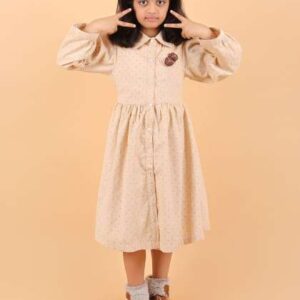 CALYX CLOTHING Girls Puff Sleeve Fit  Flare Dress