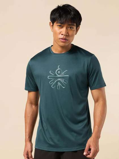 CULT Men Moisture Wicking Graphic Printed Round Ne