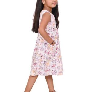 Cloth Bites Girls Floral Printed Boat Neck Sleevel