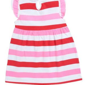 Clothe Funn Girls Striped Flutter Sleeves Cotton A
