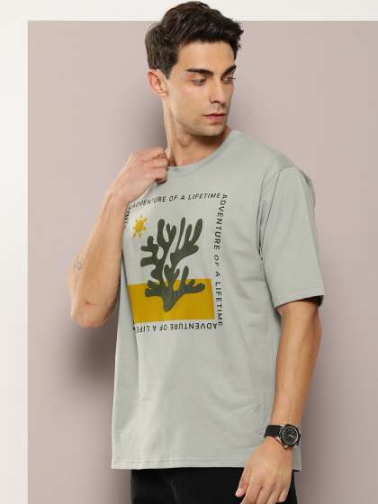 DILLINGER Men Graphic Printed Embossed Oversized T