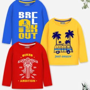 HERENOW Boys Typography 3 Printed Tshirt