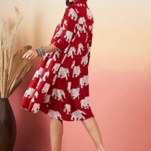 InWeave Conversational Printed Shirt Collar ALine