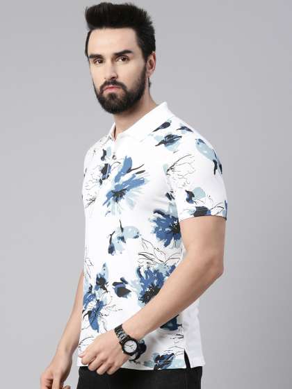 Kryptic Men Printed Polo Collar Pure Cotton Tshirt