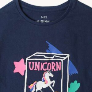 Marks  Spencer Girls Colourblocked Hooded Tshirt