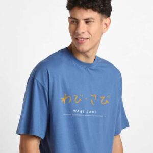 NOBERO Typography Printed Drop Shoulder Sleeves Co