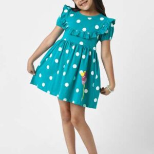 Nauti Nati Polka Dot Print Puff Sleeve Ruffled Fit