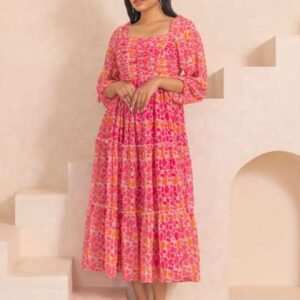 Polago Clothing Floral Printed Georgette ALine Dre