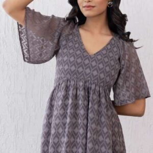 Polago Clothing Printed Tiered Empire Midi Dress