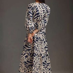 Roadster Animal Print Calf Length Fit and Flare Dr
