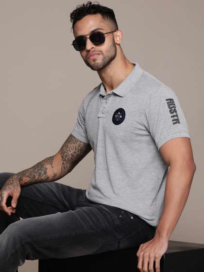 Roadster Men Polo Collar Applique Tshirt