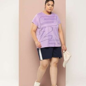 Sztori Plus Size Typography Printed Active Tshirt