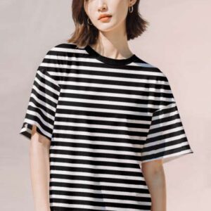 TOGS  TERRE Striped Round Neck Oversized Organic C