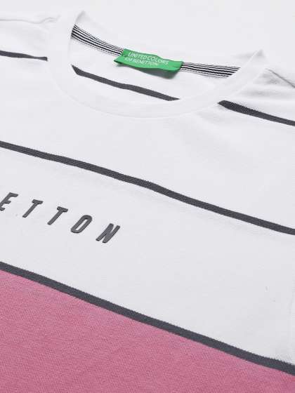 United Colors of Benetton Men Pure Cotton Striped Tshirt