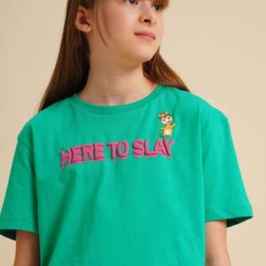 Vero Moda Girls Typography Printed DropShoulder Sl
