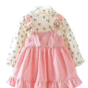 YK Girls Pack of 2 Self Design Printed  Pinafore D