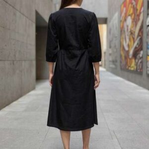 ZUMMER Women Abstract Embroidered Puff Sleeve ALin